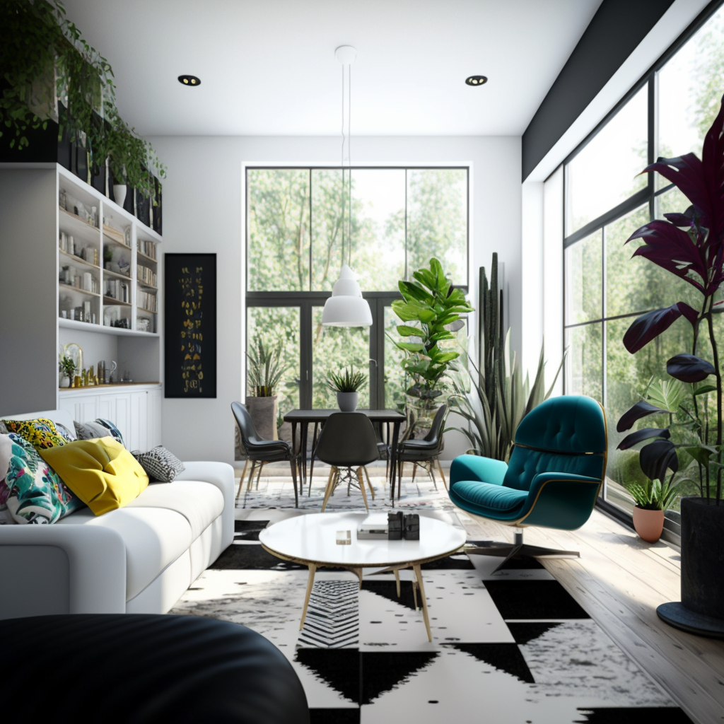 Eco-Friendly, Biophilic living Room